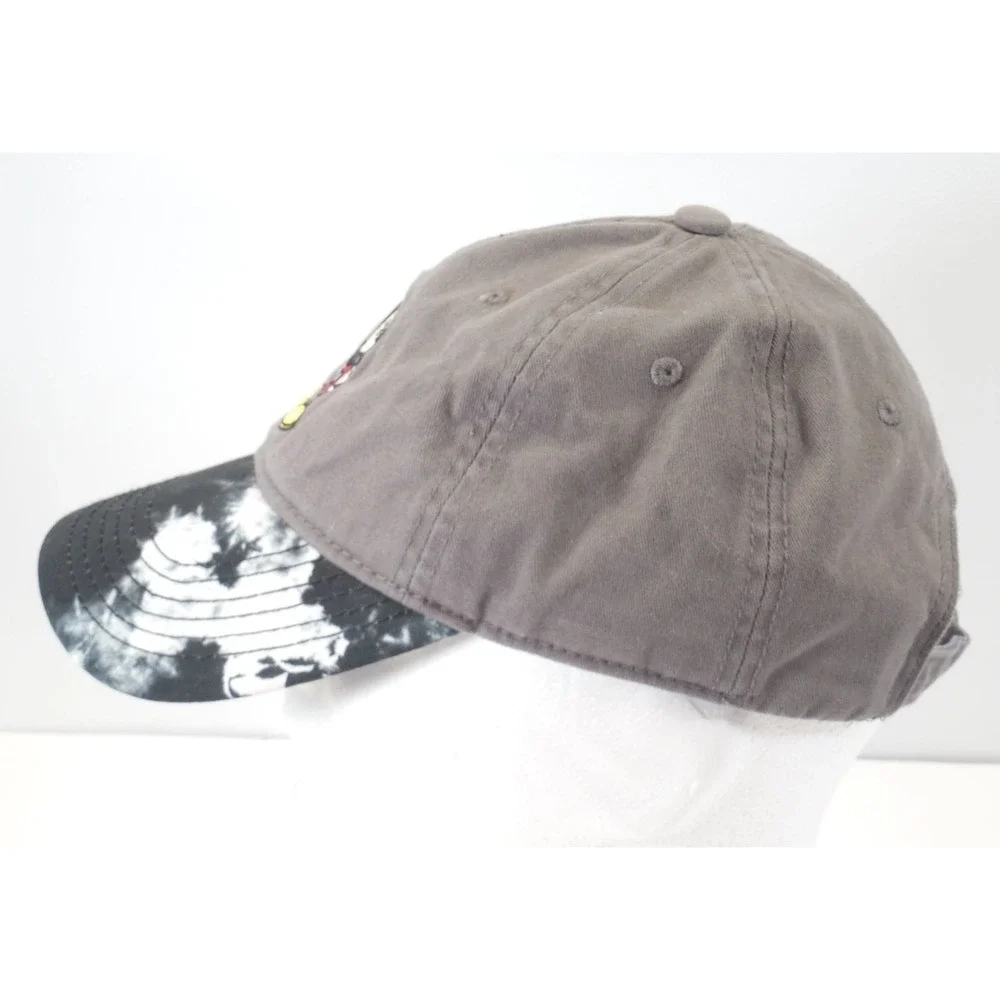 Disney Mickey Mouse Gray Adjustable Hat with Black White Tie Dye Brim